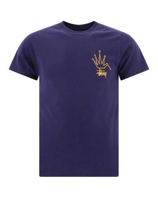 Stussy Blue "broken Crown" T-shirt for men