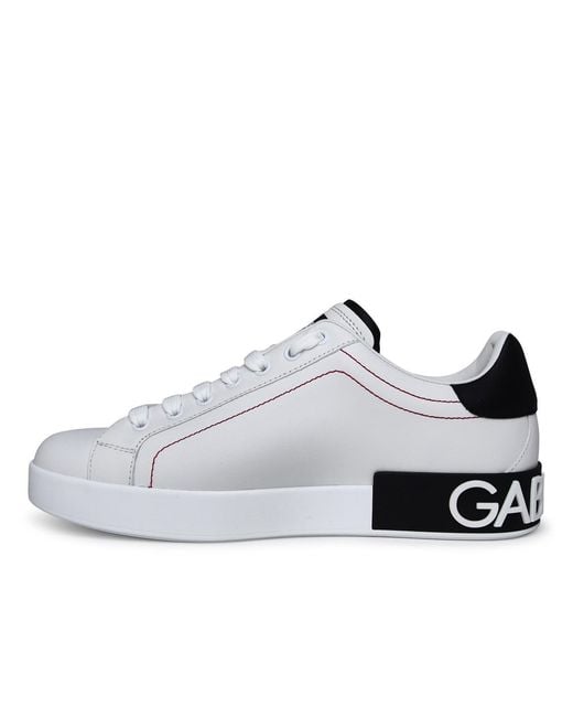 Dolce & Gabbana Portofino White Lear Sneakers voor heren