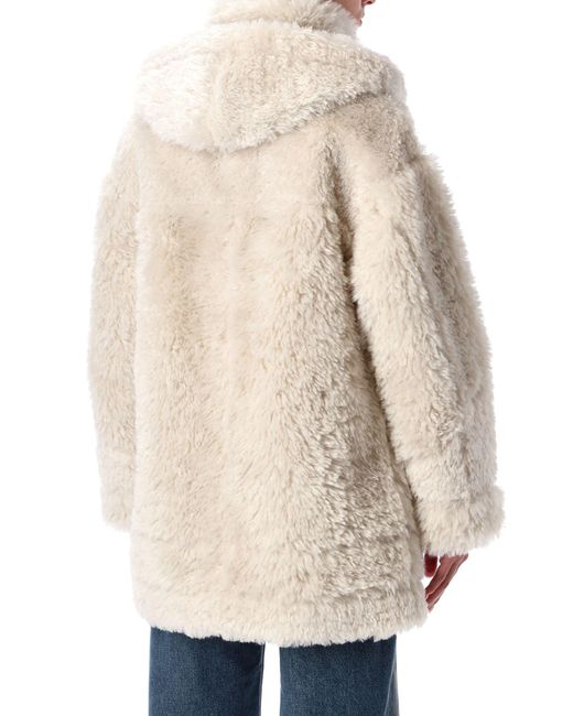 Urbancode Natural Reversible Faux Fur Coat With Hood