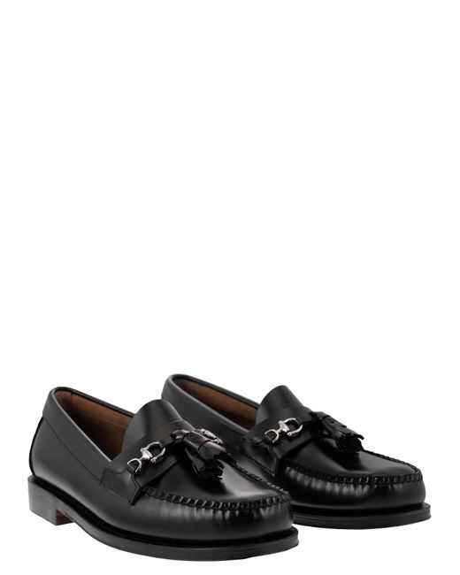 G.H.BASS Black G.h. Bass Weejun Leather Moccasins With Tassels for men