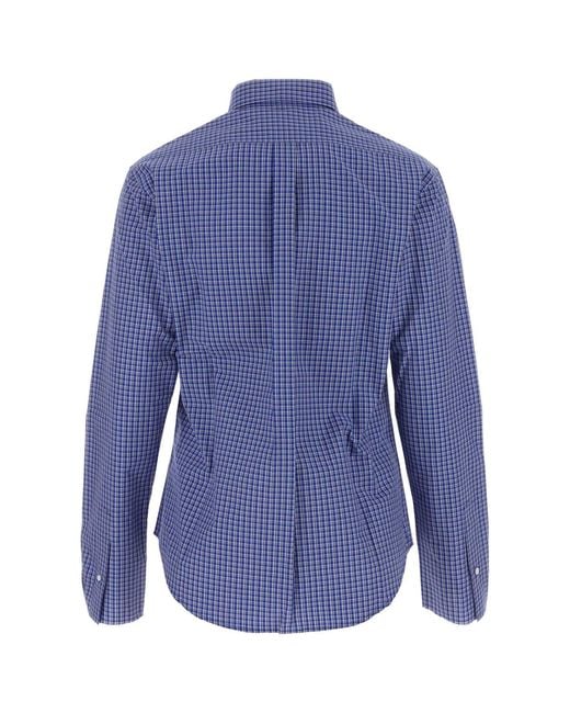 Miu Miu Blue Embroidered Poplin Shirt