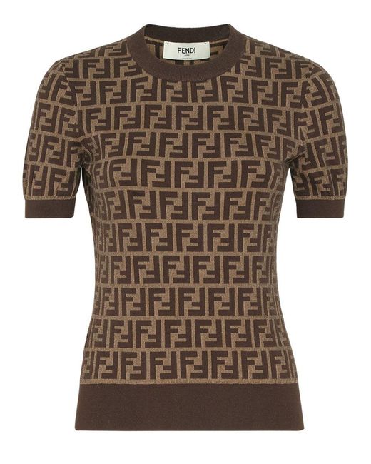 Fendi Brown Ff Pattern Top