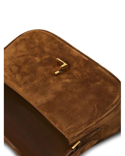 Saint Laurent Cassandre Suède Schoudertas in het Brown