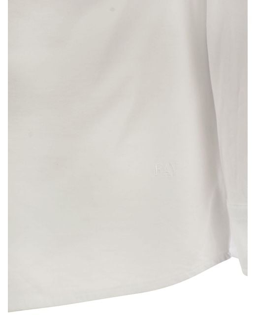 Fay White Cotton Jersey Shirt for men