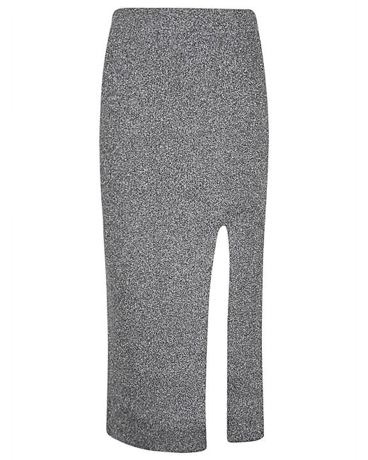 Circus Hotel Gray Viscose Midi Skirt