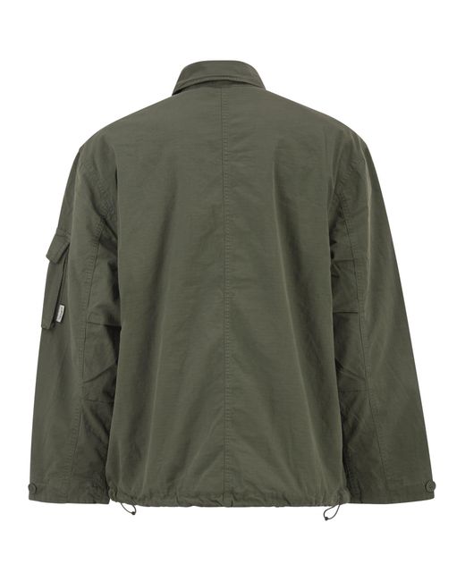 Carhartt Green Cotton Utility Jacket With Cargo Pockets