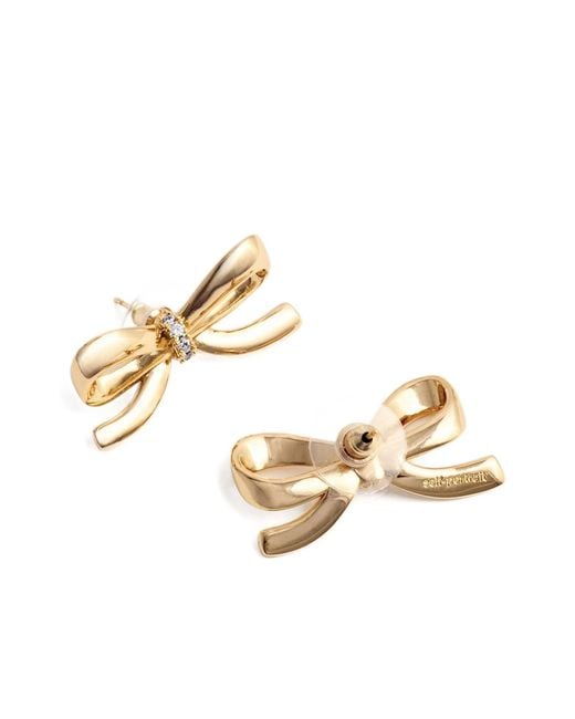 Self-Portrait Metallic Bow Earrings
