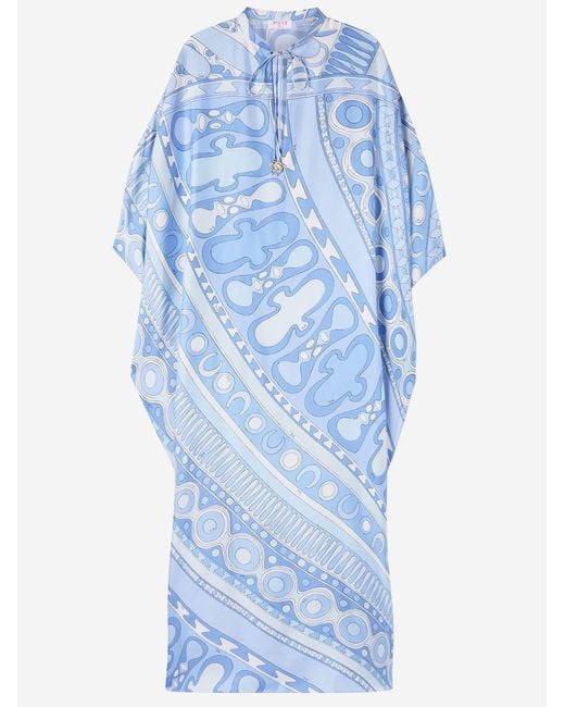 Emilio Pucci Blue Long Silk Dress