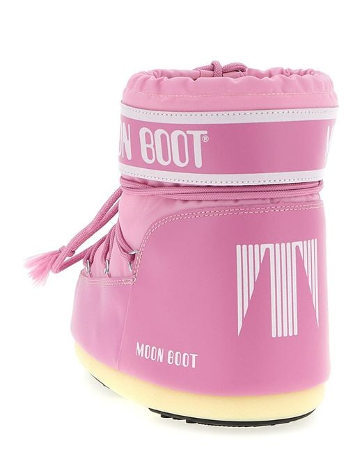 Moon Boot Pink 'Icon Low' Ankle Boots