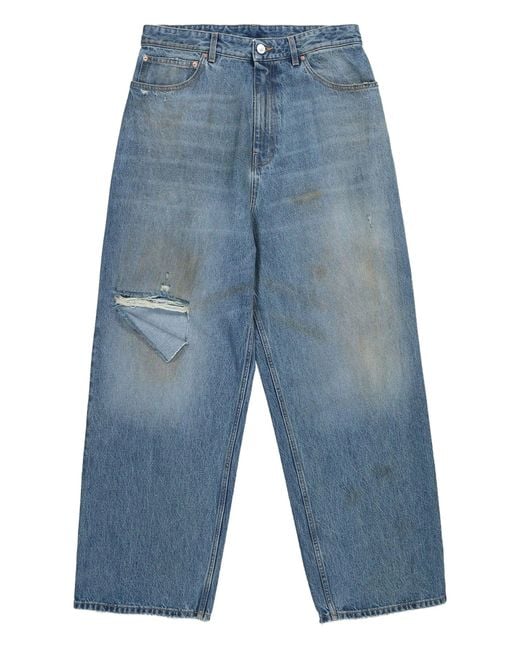 Vetements Blue Distressed Baggy Jeans