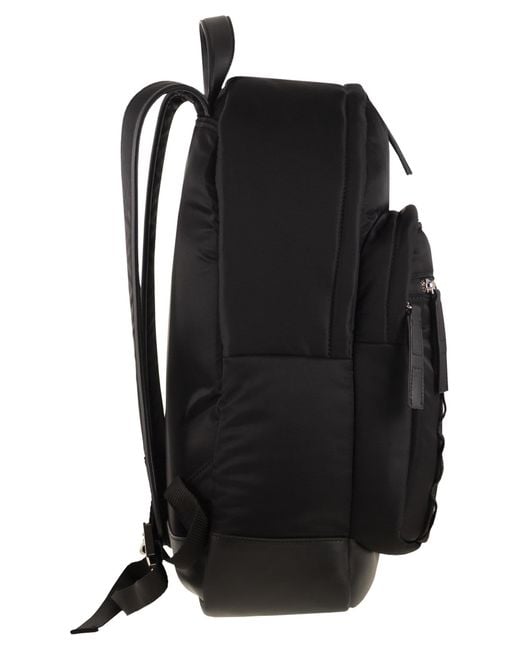 Hogan Black Technical Fabric Backpack