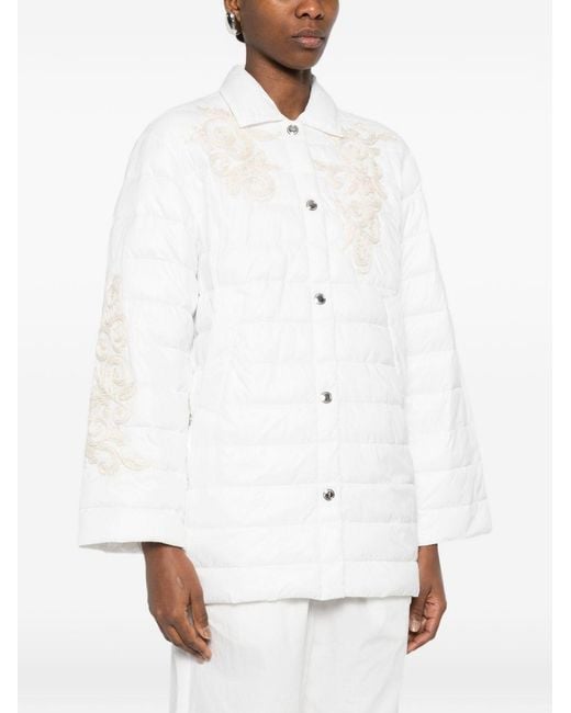 ERMANNO FIRENZE White Quilted Nylon Down Jacket