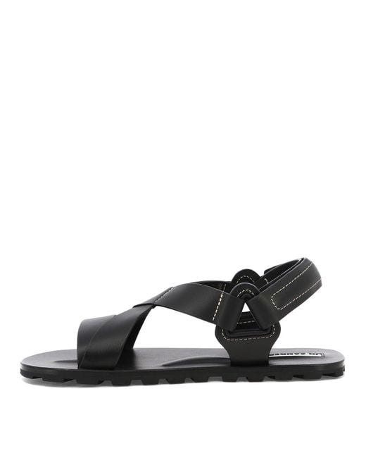 Jil Sander Black Sandals With Interwoven Straps for men