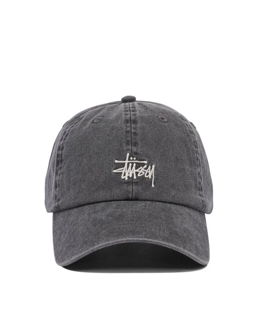 Stussy Gray Basic Washed Cap for men