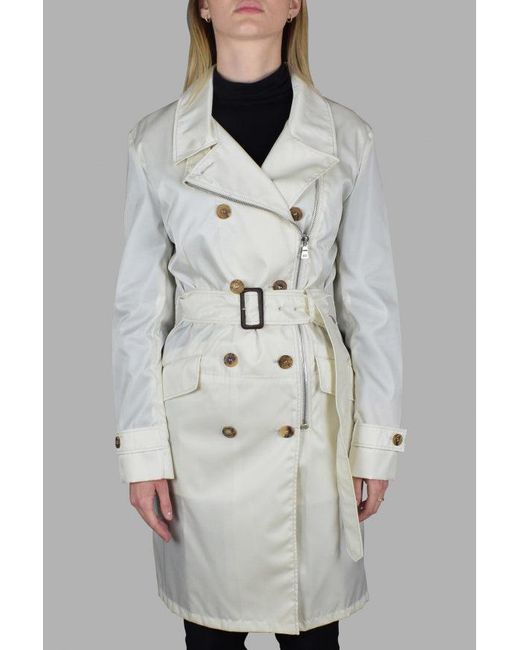 Prada Gray Nylon Belted Coat