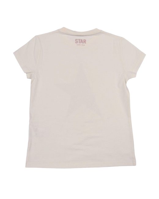 Golden Goose Deluxe Brand Pink Star Girl's T Shirt Cotton Jersey With Glitter Print for men