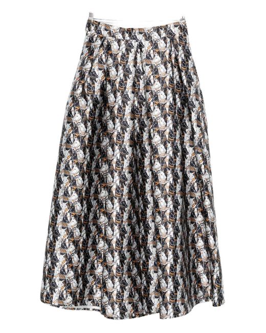 ALESSANDRO ENRIQUEZ White Bedruckter langer Rock von