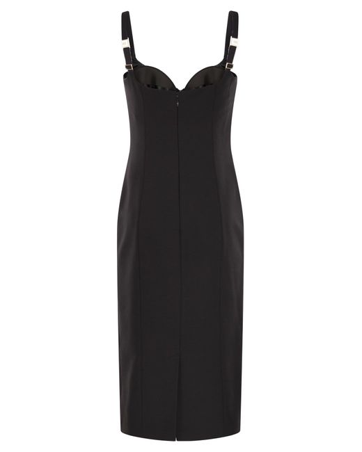 Elisabetta Franchi Women's Black Lightweight Crpe Dress With Crystals