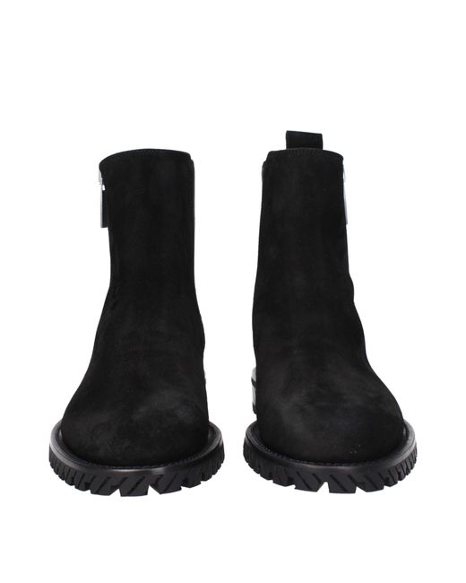 Off-White c/o Virgil Abloh Black Stivaletti Uomo Camoscio Nero for men