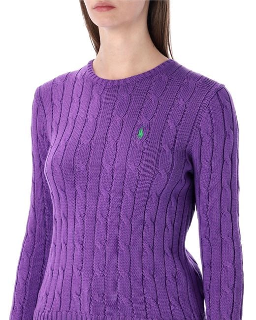 Polo Ralph Lauren Purple Touch Julianna Cable-Knit Sweater
