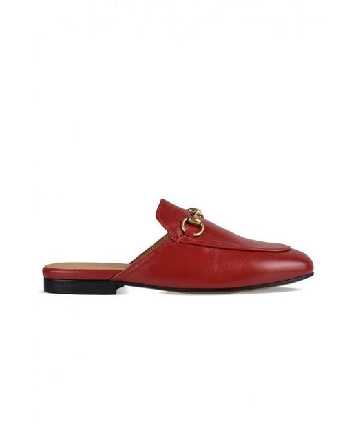 Gucci Red Princetown Slides