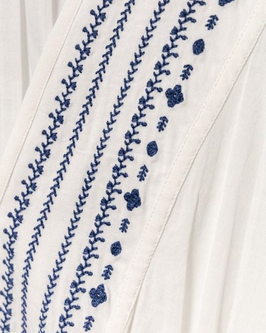 A.P.C. White V-Neck Blouse With Buttoned-Cuff Sleeves