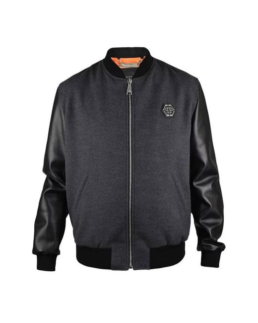 Philipp Plein Gray Bomber Jacket