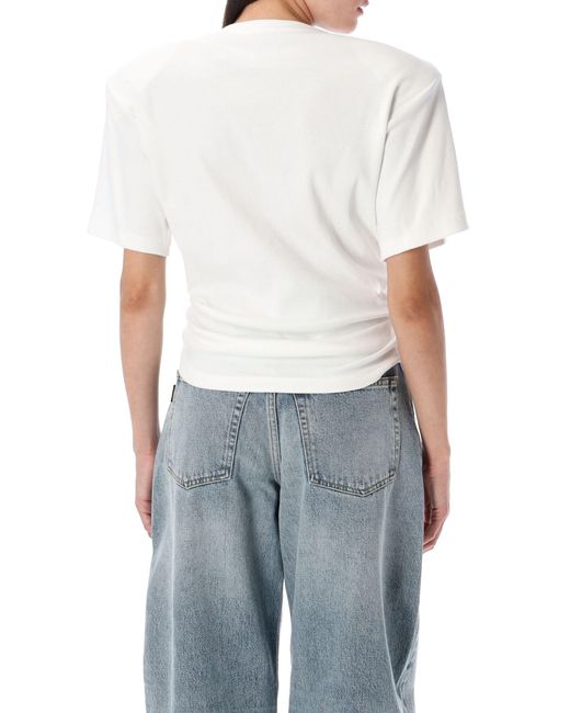 Magda Butrym Blue Knotted Ribbed T-Shirt