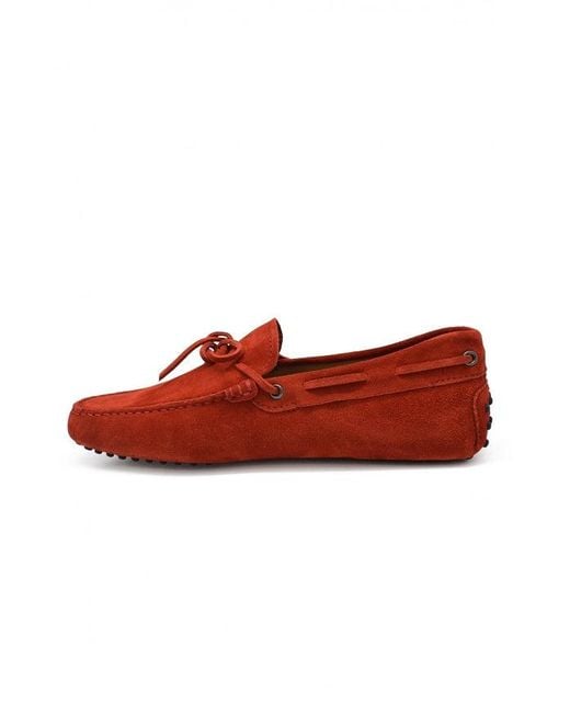 Tod's Red Suede Loafers