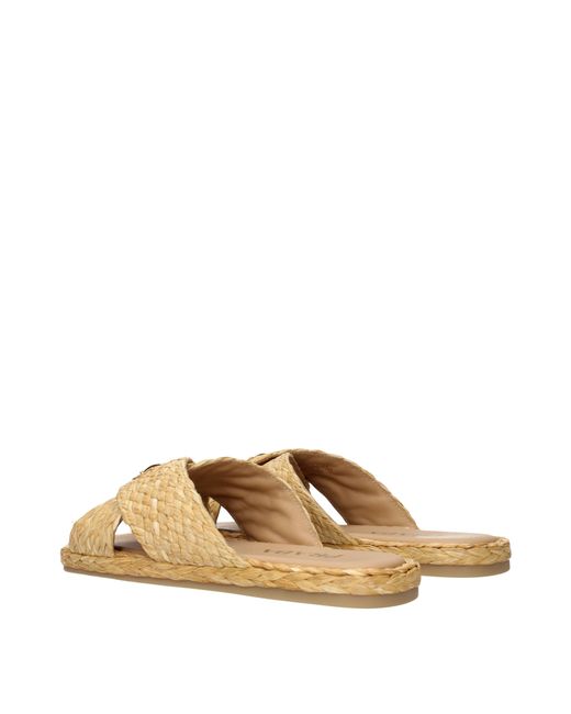 Prada Slippers And Clogs Raffia/Natural