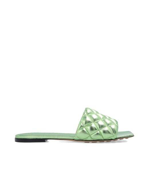 Bottega Veneta Green Sliders