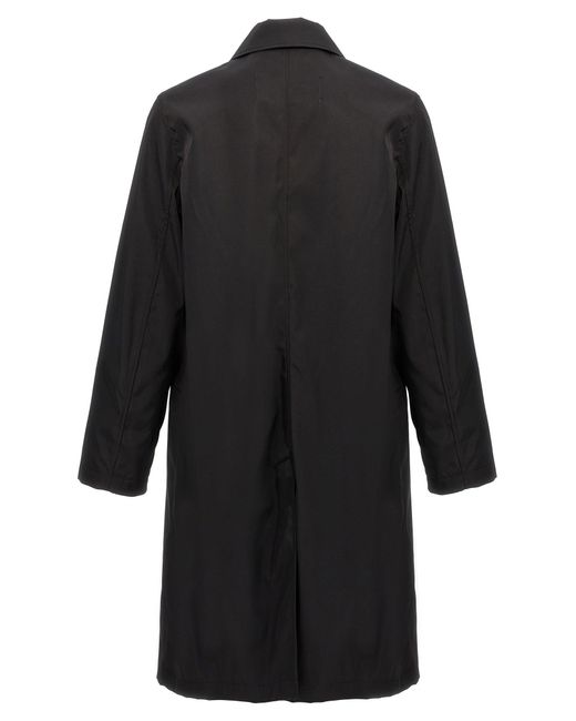 AMI Black Technical Twill Trench Coat for men