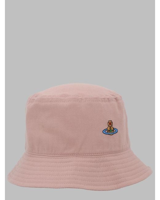 Vivienne Westwood Pink Bucket Hat With Orb Logo