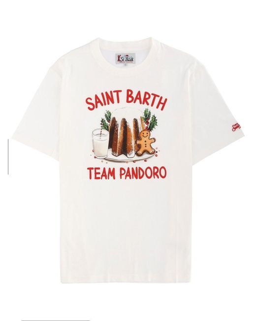 Mc2 Saint Barth White Graphic Crew Neck T-Shirt for men
