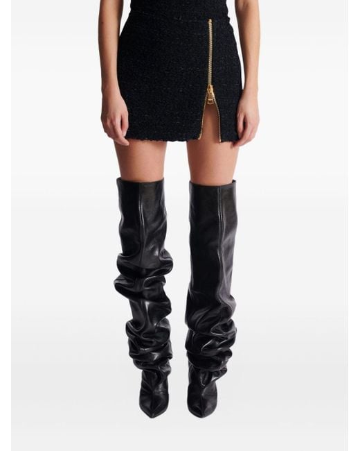 Balmain Black Tweed Mini Skirt