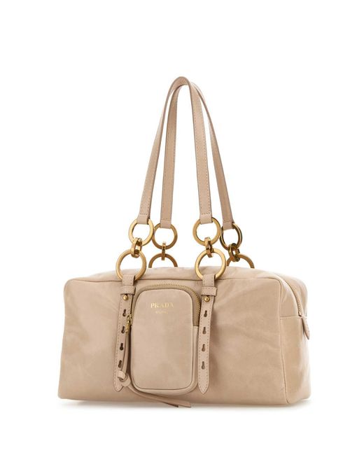 Prada Natural Shoulder Bags
