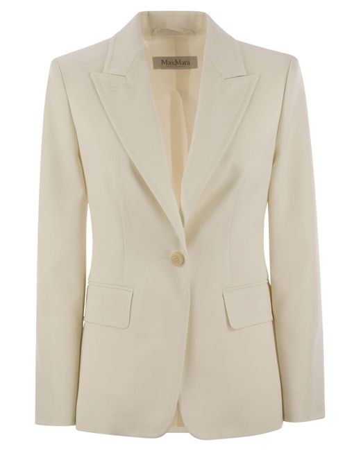 Max Mara White Palchi Wool Gabardine Blazer