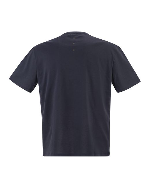 Premiata Blue Cotton T Shirt With Technical Detail And Logo for men