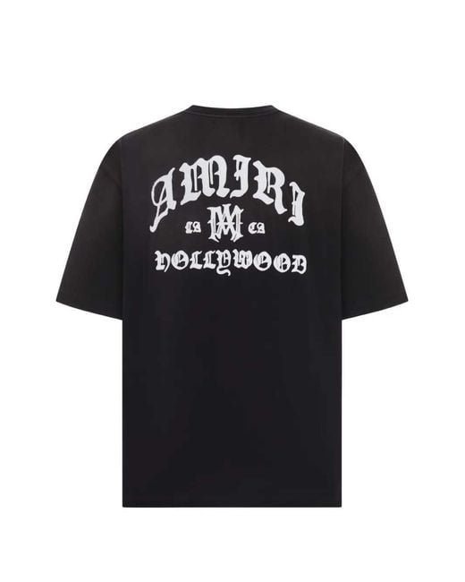 Amiri Black Hollywood Crew Neck T Shirt