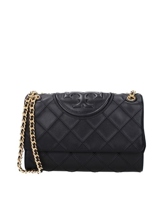 Tory Burch Black Fleming Leather Shoulder Bag