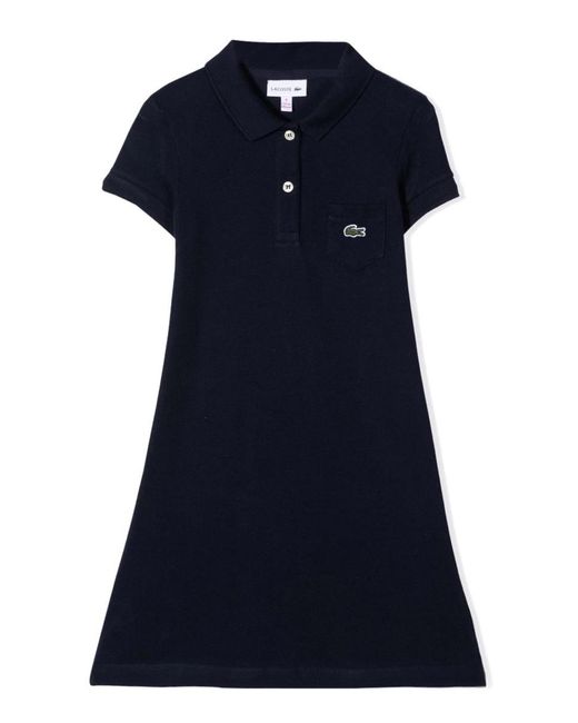 Lacoste Blue Cotton Polo Shirt Dress