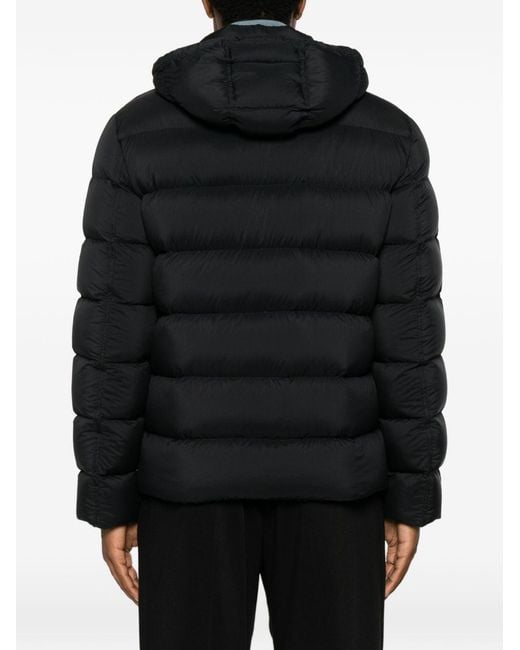 Herno Black Quilted Puffer Jacket With Adjustable Hood And Boxy Fit for men
