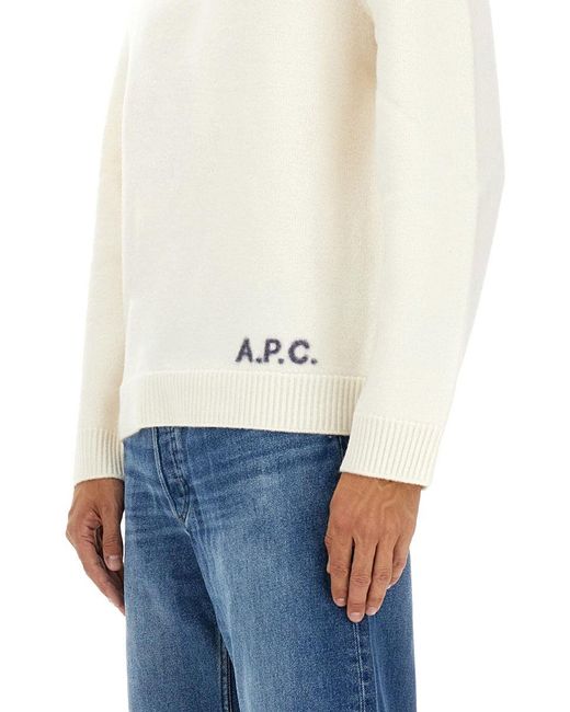 A.P.C. White Premium Leather Slip-On Sneakers For for men
