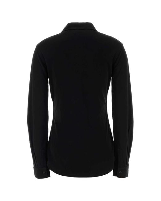 Lemaire Black Slim Solid Shirt