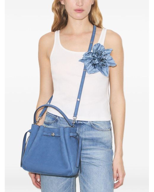 Tory Burch Blue Romy Nubuck Bucket Bag