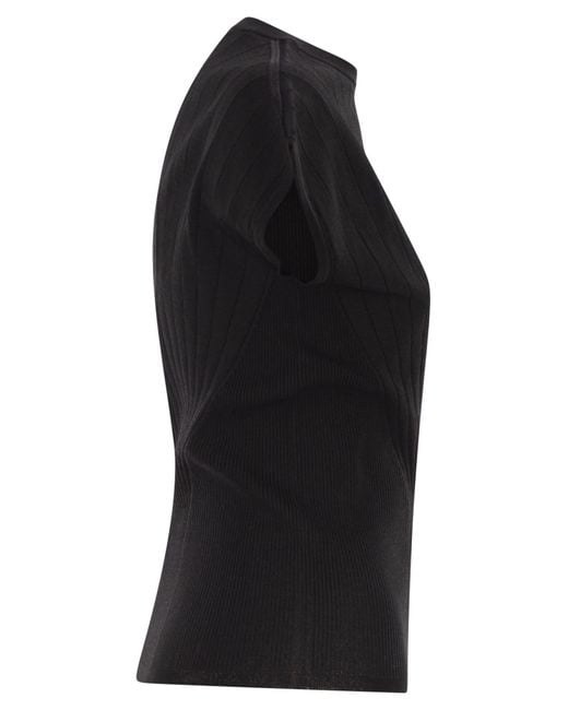 Sportmax Black Spxsamba Ribbed Viscose Jumper