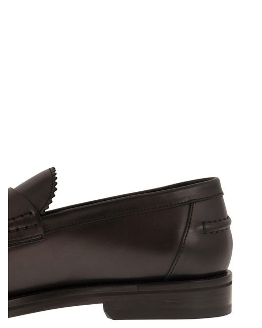 Doucal's Leer Penny Loafer in het Black voor heren