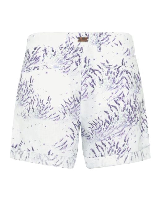 Vilebrequin White Linen Shorts With Print