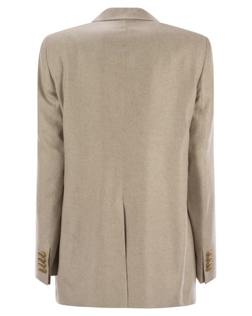 Tagliatore Natural Two-Button Silk Jacket