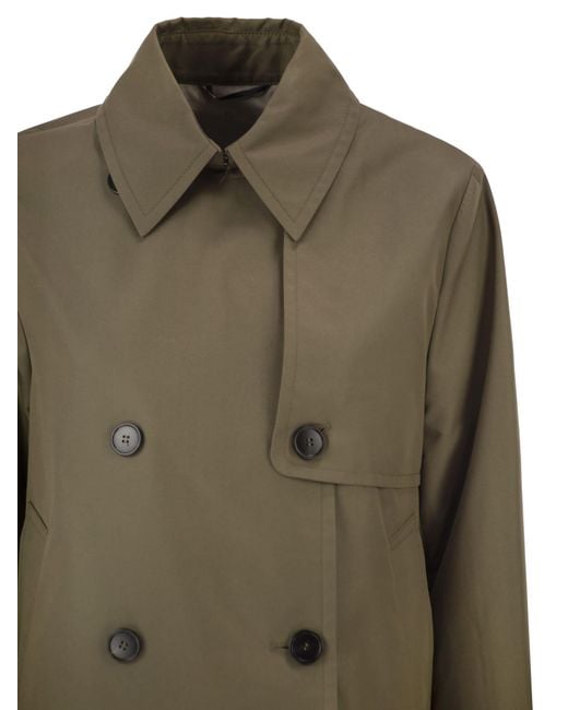 Weekend by Maxmara Green Wkdbiglia Water Repellent Gabardine Trench Coat